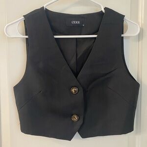 Cider Cropped Black Vest